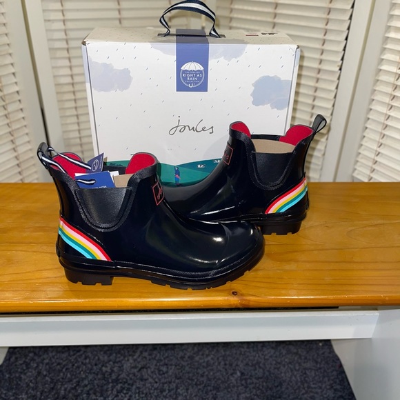 Joules | Shoes | Joules Wellibob Short Rain Boot Navy Rainbow | Poshmark